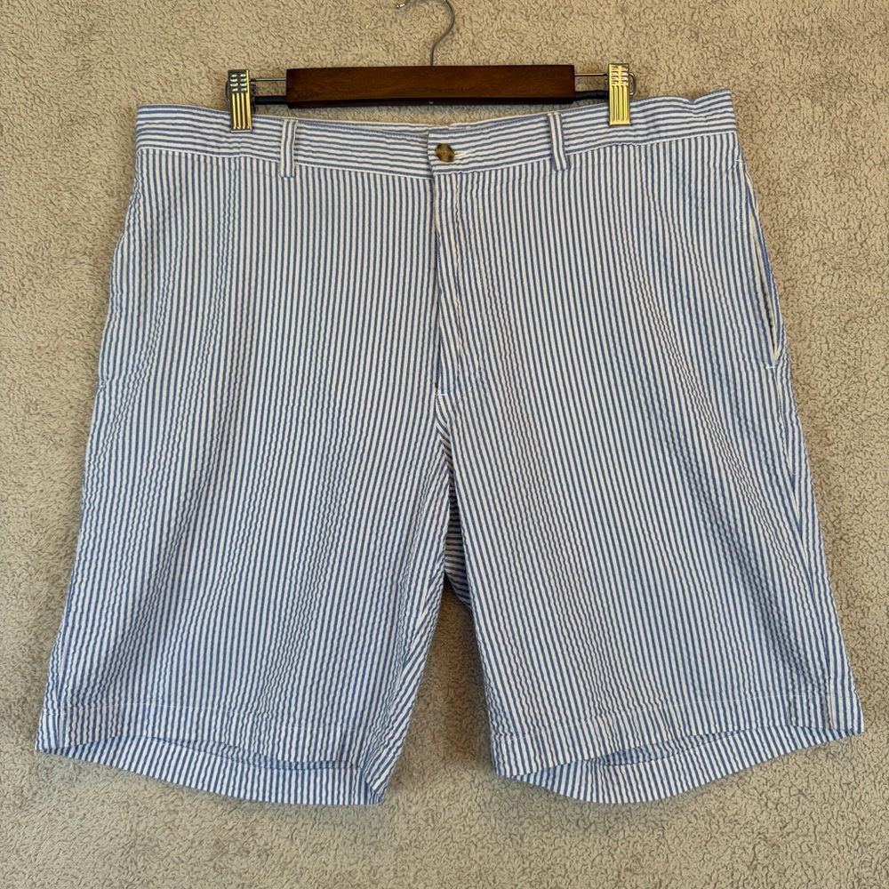 Pro Tour Golf Shorts Blue & White Striped Breathable Cotton Men’s Size 38